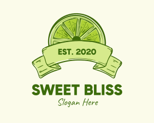 Rustic Green Lime Slice logo design