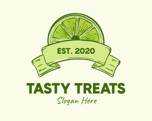 Rustic Green Lime Slice logo design