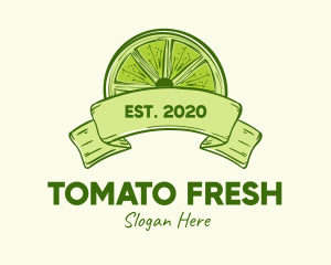 Rustic Green Lime Slice logo design