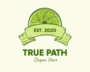 Rustic Green Lime Slice logo design