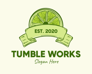 Rustic Green Lime Slice logo design