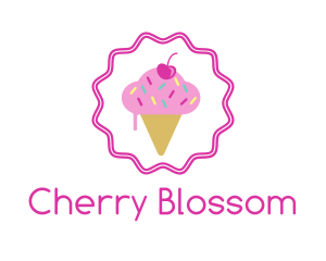 Cherry Sprinkles Ice Cream  logo design