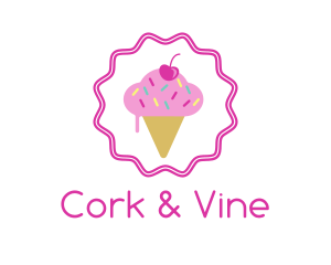 Cherry Sprinkles Ice Cream  logo design