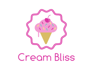 Cherry Sprinkles Ice Cream  logo design