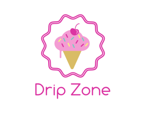 Cherry Sprinkles Ice Cream  logo design