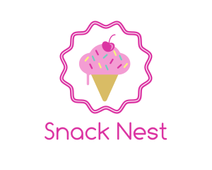 Cherry Sprinkles Ice Cream  logo design