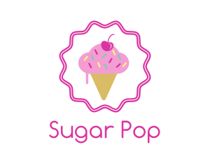 Cherry Sprinkles Ice Cream  logo design