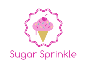 Cherry Sprinkles Ice Cream  logo design