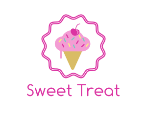 Cherry Sprinkles Ice Cream  logo design