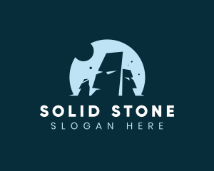 Moai Stone Statue logo design