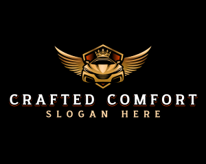 Wing Crown Car logo design