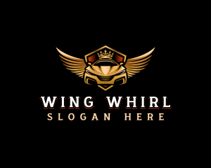 Wing Crown Car logo design