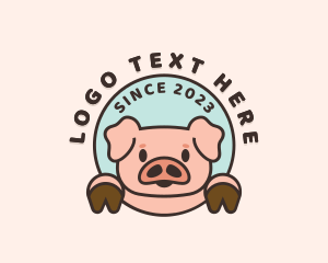 Cute Happy Piglet logo