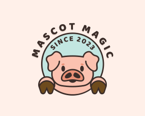 Cute Happy Piglet logo design