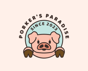 Cute Happy Piglet logo