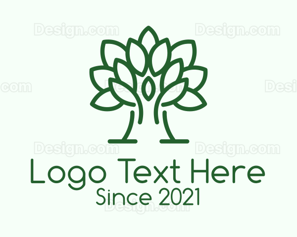 Green Symmetric Tree Logo