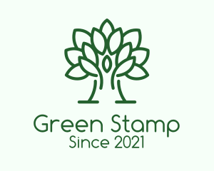 Green Symmetric Tree  logo design