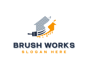 Renovation Paint Brush logo design