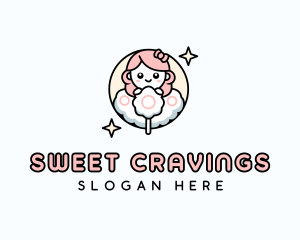 Cotton Candy Dessert logo design