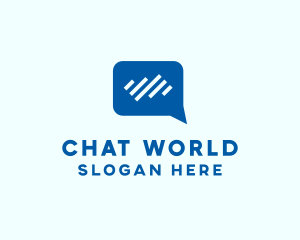 Blue Bars Chat App logo design