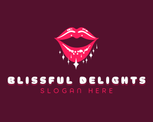 Shiny Mouth Lips logo design