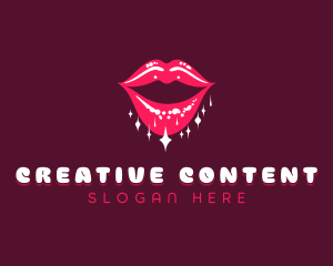 Shiny Mouth Lips logo design