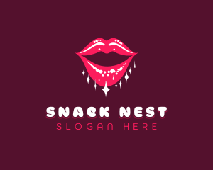 Shiny Mouth Lips logo design