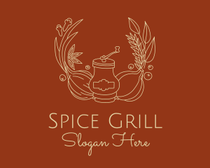 Natural Spices Grinder logo design