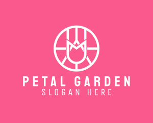 Geometric Tulip Badge logo design