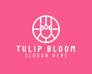 Geometric Tulip Badge logo design