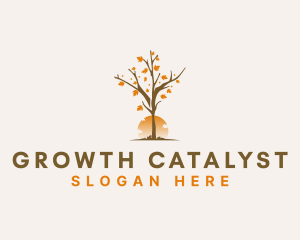 Autumn Leaves Tree logo design