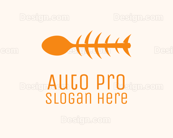 Orange Spoon Fish Logo