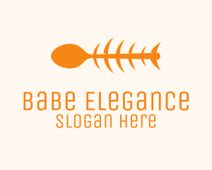 Orange Spoon Fish logo design