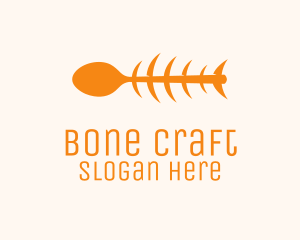 Orange Spoon Fish logo design