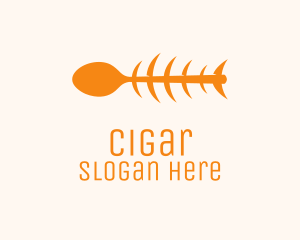 Orange Spoon Fish logo design