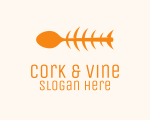 Orange Spoon Fish logo design