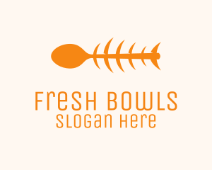 Orange Spoon Fish logo design