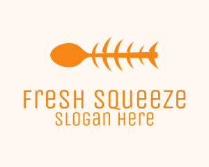 Orange Spoon Fish logo design