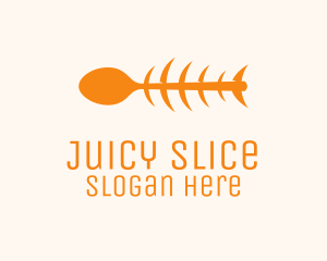 Orange Spoon Fish logo design