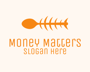 Orange Spoon Fish logo design