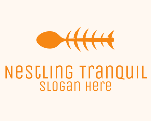 Orange Spoon Fish logo design