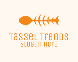 Orange Spoon Fish logo design