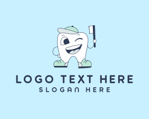 Dental Tooth Cartoon logo