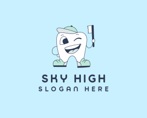 Dental Tooth Cartoon logo