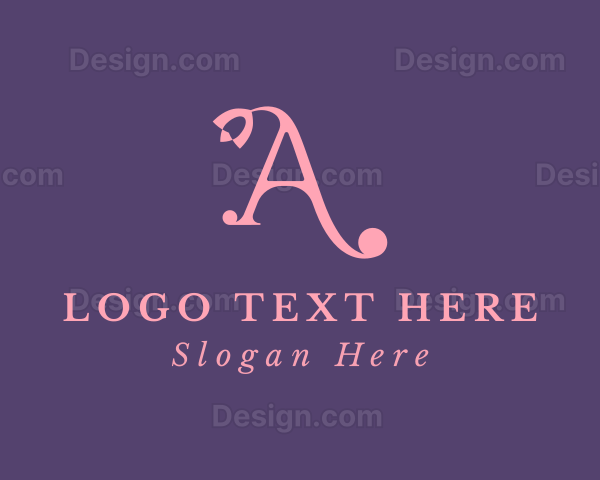 Pink Florist Letter A Logo