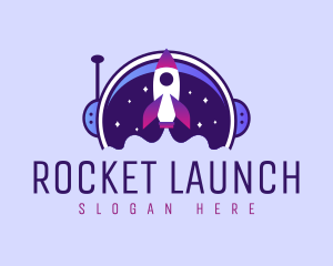 Star Astronaut Rocket logo design