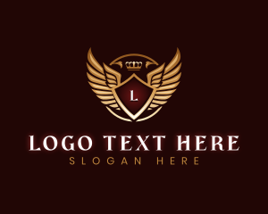 Luxury Shield  Crown Wings logo