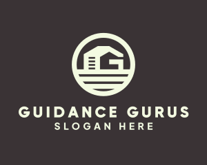 Letter G House Circle  logo design