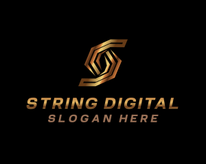 Modern Digital Letter S logo design