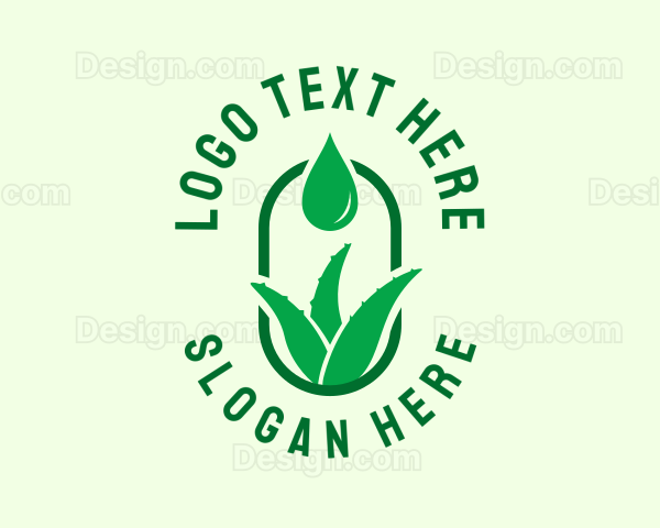 Aloe Vera Oil Droplet Logo